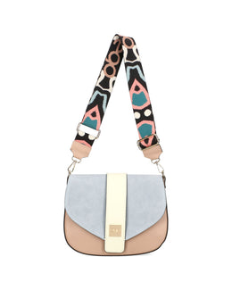 Women's leather bag with interchangeable flaps