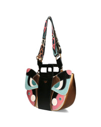 "The Butterfly" women's handbag with detachable accessory and 3 straps