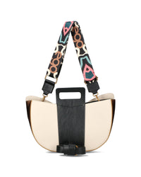 "The Butterfly" women's handbag with detachable accessory and 3 straps