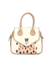 Women's handbag with printed strap and interchangeable flaps EGO