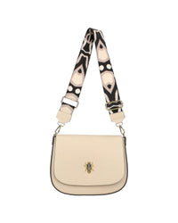 Women's leather bag with interchangeable flaps