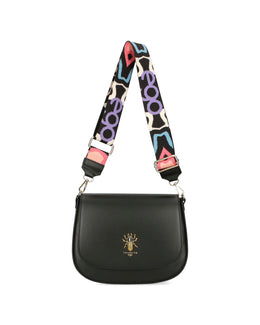 Women's leather bag with interchangeable flaps