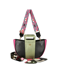 "Butterfly" Women's Handbag with Detachable Accessory and 3 Straps